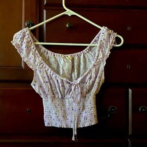 Lavender Floral Crop Top